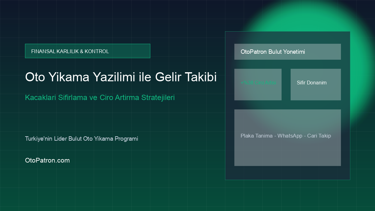 Oto Yıkama Yazılımı ile Gelir Kaçaklarını Sıfırlama ve Ciro Artırma Stratejileri
