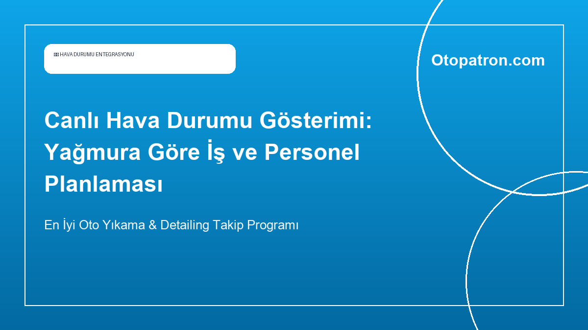 Canlı Hava Durumu Gösterimi: Yağmura Göre İş ve Personel Planlaması - OtoPatron Blog